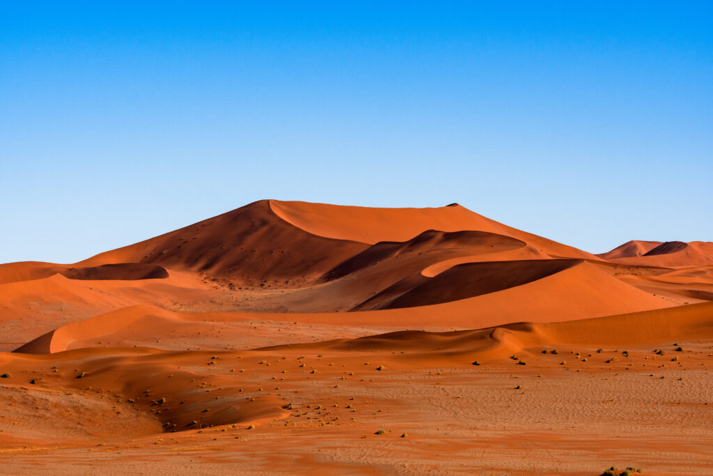 beautiful landscape orange sand dune orange sand namib desert namib naukluft national park sossusvlei namibia